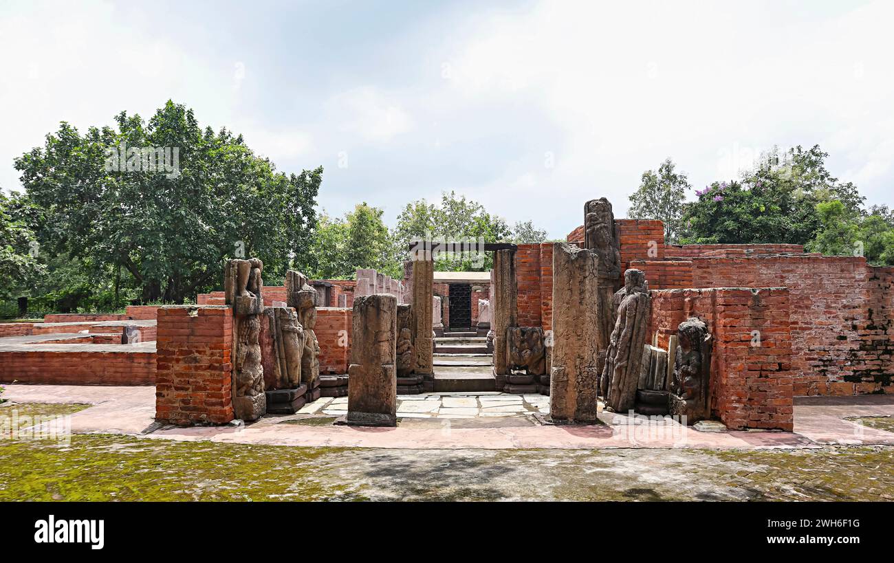 View of Anandprabhkuti Vihar, Ancient Home Buddha Bhikshu, built in 7th Century, Historical City Sirpur, Mahasamund, Chhattisgarh, India. Stock Photo