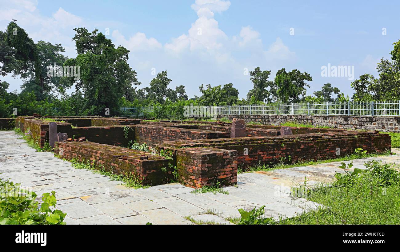 Ruins of Ancient Vihara in the Historical City of Sirpur, Mahasamund, Chhattisgarh, India. ruins, of Ancient Vihara in the Historical City Stock Photo