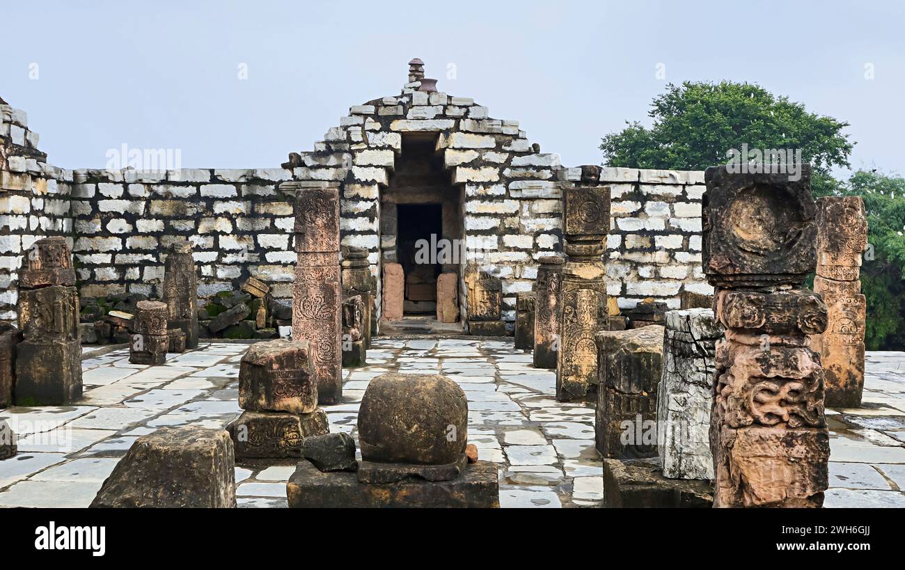 Unique Surang Tila Temple, built With Dress Stone Blocks. Sirpur, Mahasamund, Chhattisgarh, India. Stock Photo