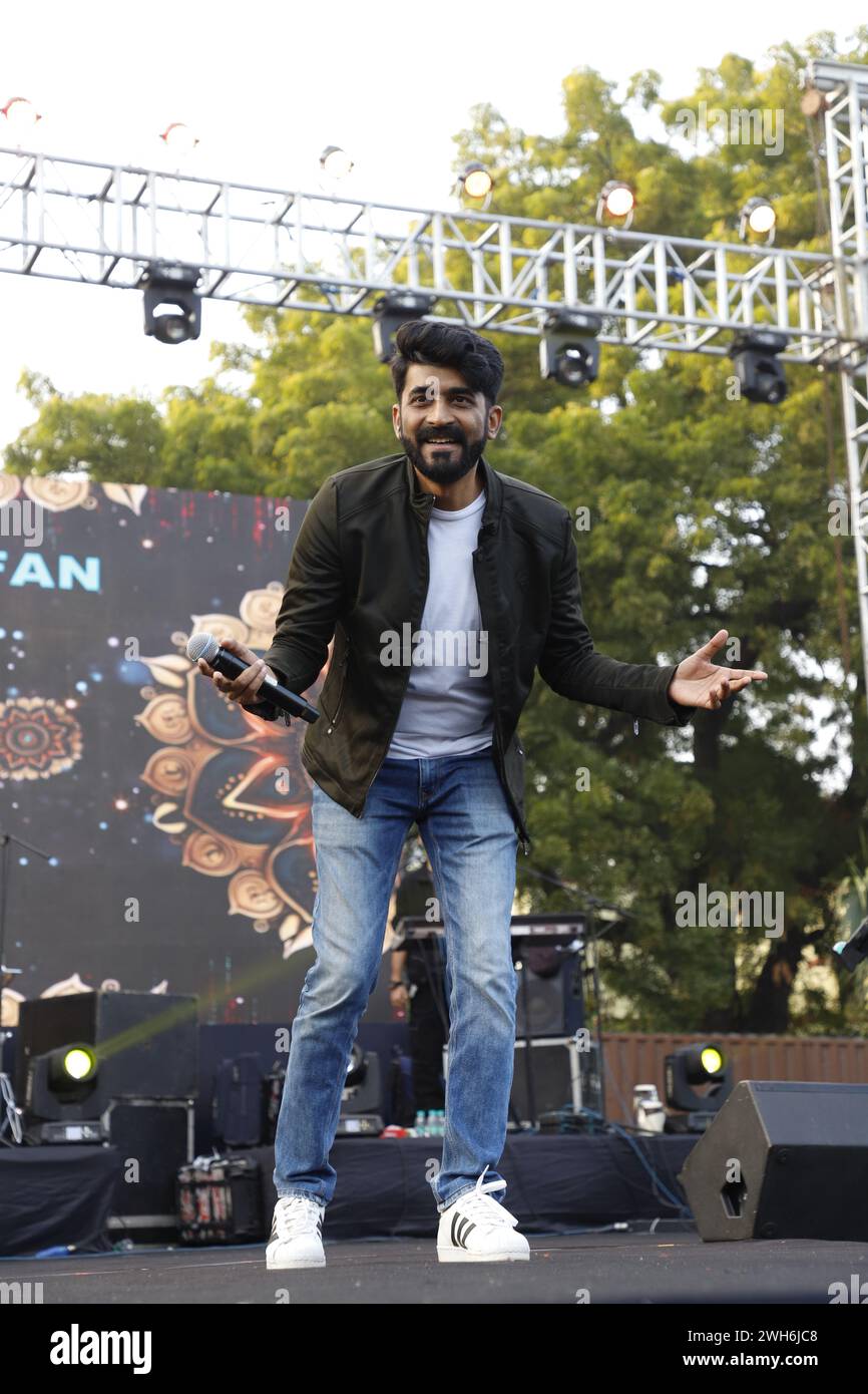 New Delhi, India. 08th Feb, 2024. NEW DELHI, INDIA -FEBRUARY 2: Bollywood playback singer Mohammed Irfan performs during DU's fest - Symphony '24 at Janki Devi Memorial College, on February 2, 2024 in New Delhi, India. (Photo by Shantanu Bhattacharya/Hindustan Times/Sipa USA ) Credit: Sipa USA/Alamy Live News Stock Photo