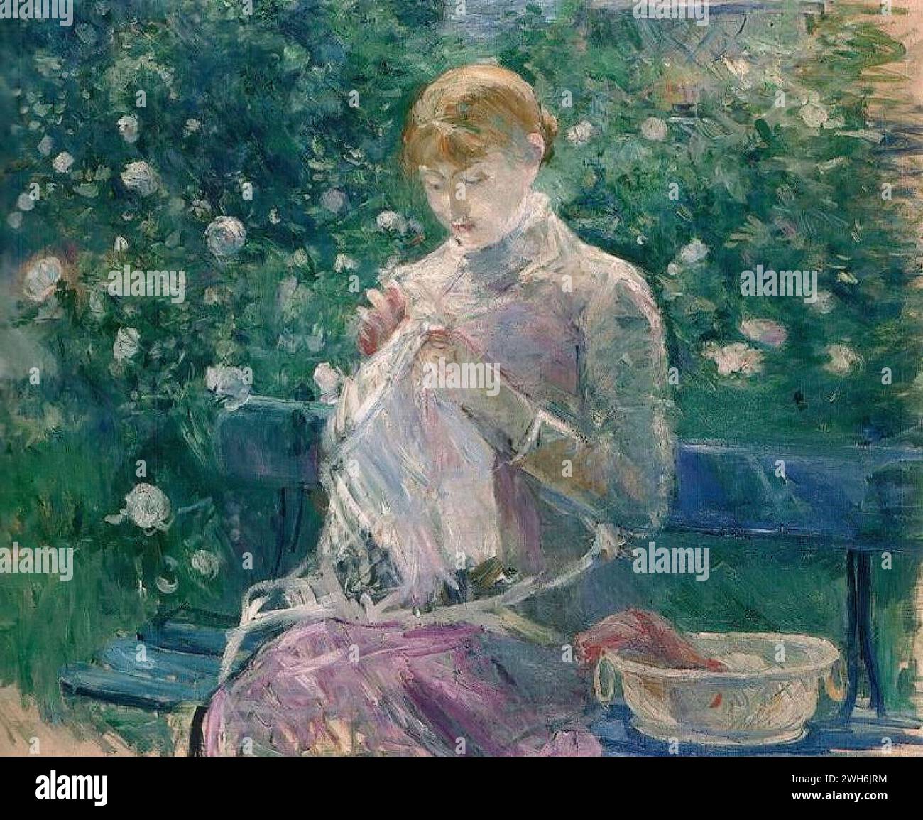 berthe-morisot-1841-1895-french-impressionism-pasie-sewing-in-the