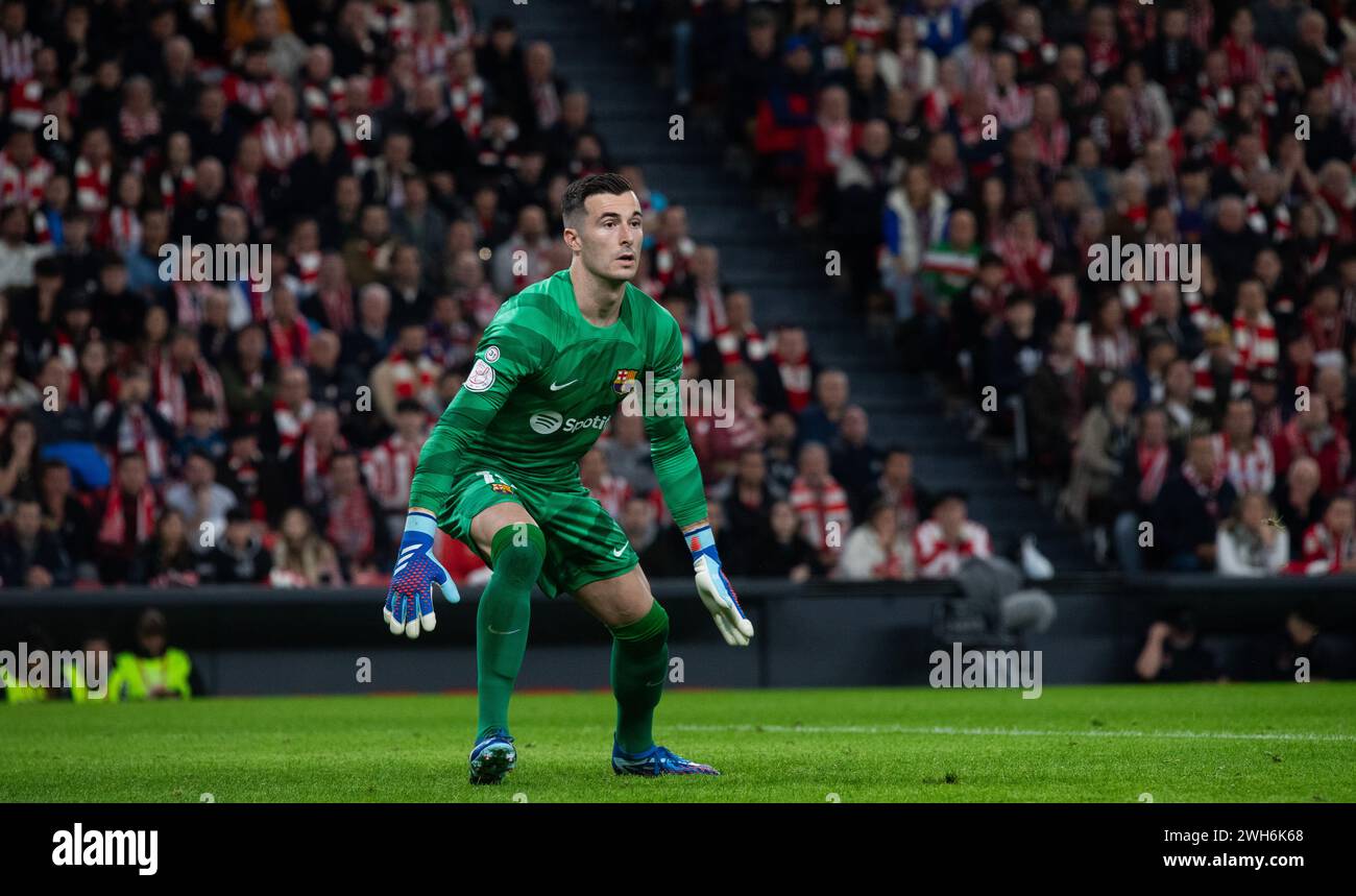 Goalkeeper Inaki Pena of FC Barcelona during the Copa del Rey Quarter Final match between Athletic Club and FC Barcelona at San Mames Stadium on January 24, 2024 in Bilbao, Spain. Photo by Victor Fraile / Power Sport Images Stock Photo
