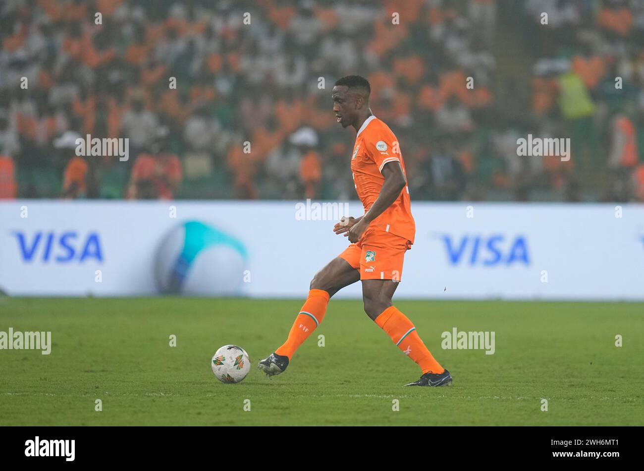 February 07 2024: Willy-Arnaud Zobo Boly (Ivory Coast) controls the ...