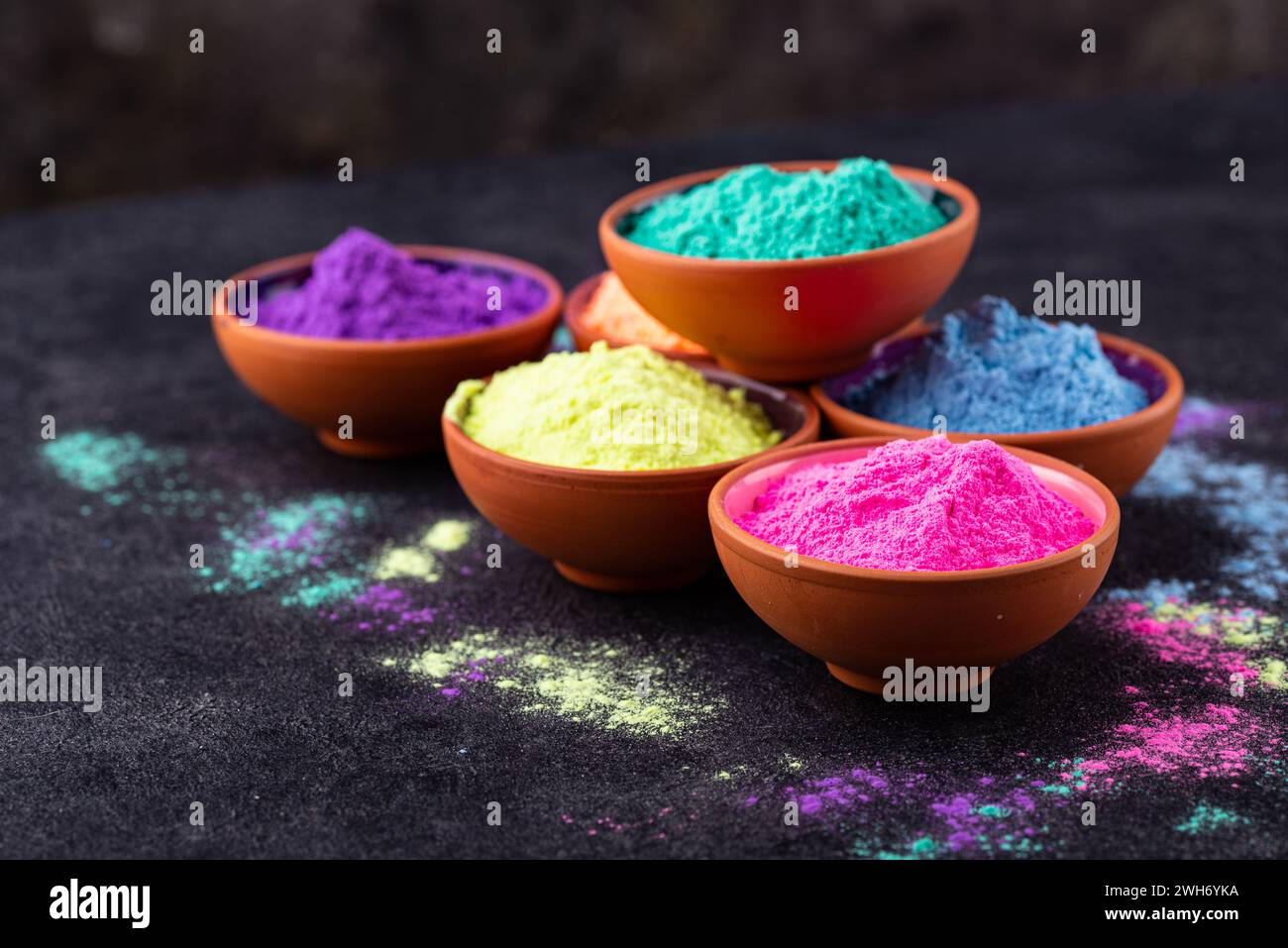 Gulal colors for Indian Holi festival Stock Photo