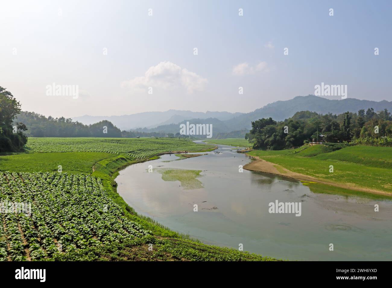 Beautiful river with full of clear water.this photo was taken from Bandarban,Chittagong,Bangladesh. Stock Photo