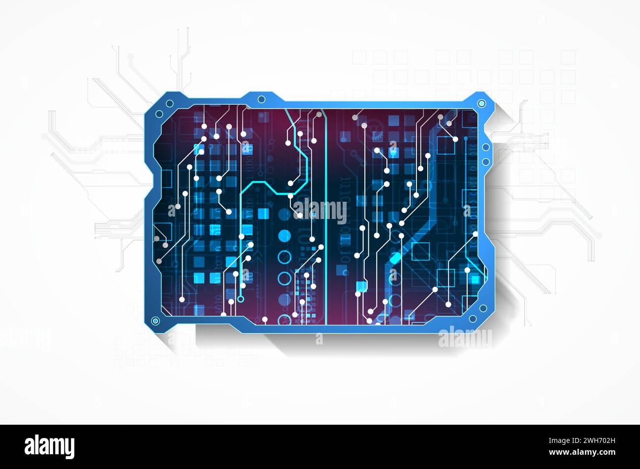 Technological abstract picture on a white background. Hand drawn vector. Stock Vector