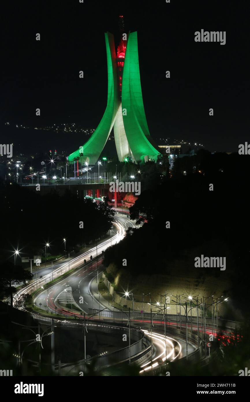 Algiers. 8th Feb, 2024. This photo taken on Feb. 7, 2024 shows a night