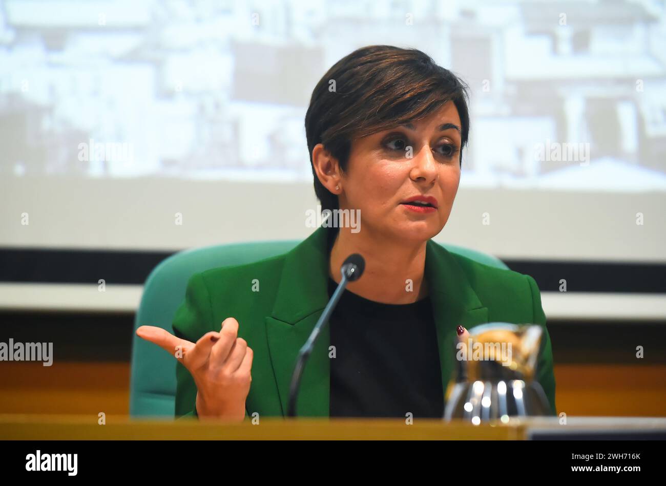 The Minister of Housing and Urban Agenda, Isabel Rodríguez, during her ...
