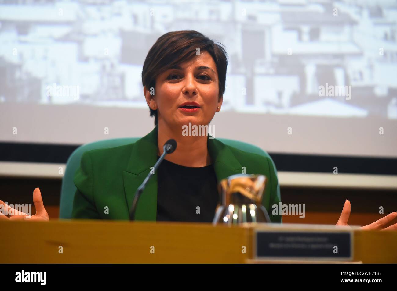 The Minister of Housing and Urban Agenda, Isabel Rodríguez, during her ...
