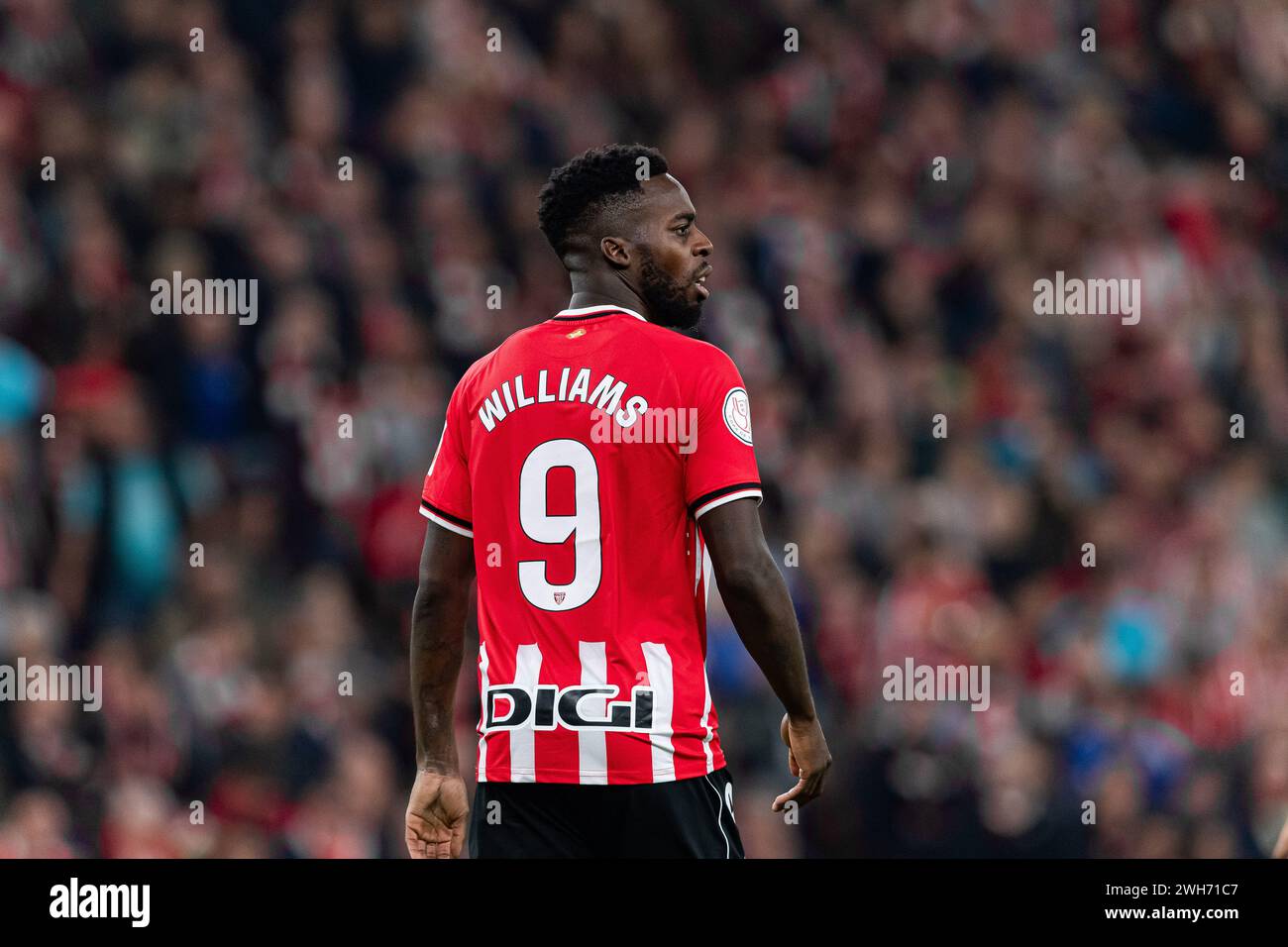 #9 Inaki Williams in action during the Copa del Rey Quarter Final match between Athletic Club and FC Barcelona at San Mames Stadium on January 24, 2024 in Bilbao, Spain. Photo by Victor Fraile / Power Sport Images Stock Photo