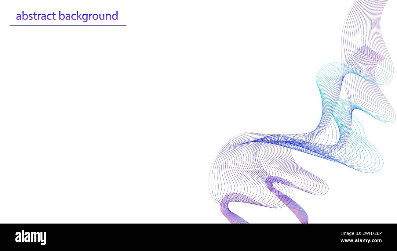Abstract wave element for design. Digital frequency track equalizer. Stylized line art background. Colorful shiny wave with lines created using blend Stock Vector