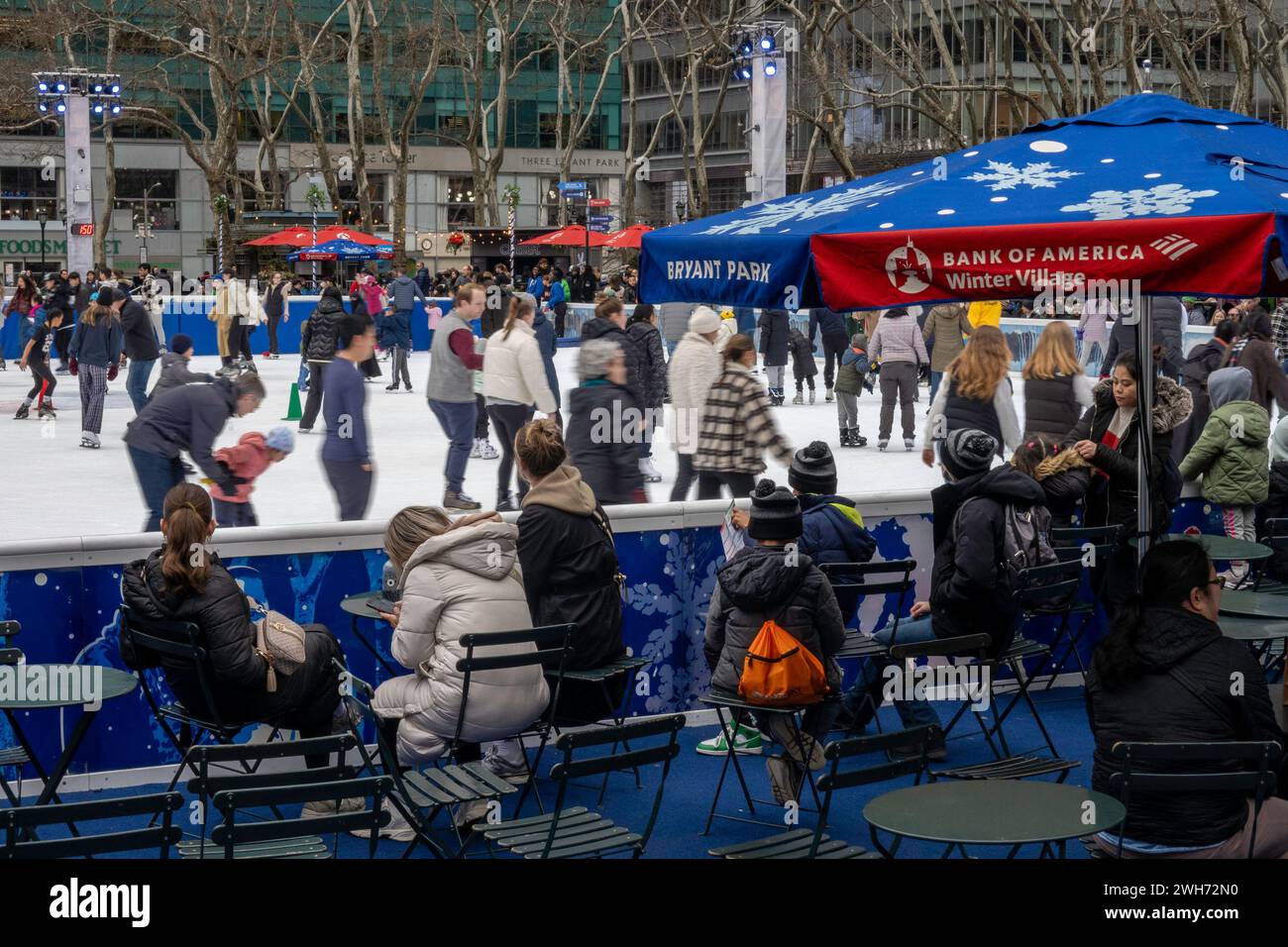 Bryant Park Winter Village has a popular ice skating rink, New York