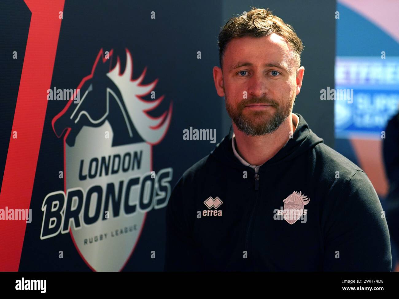 London Broncos head coach Mike Eccles during the 2024 Betfred Super League season launch at the Aviva Stadium, Manchester. Picture date: Thursday February 8, 2024. Stock Photo
