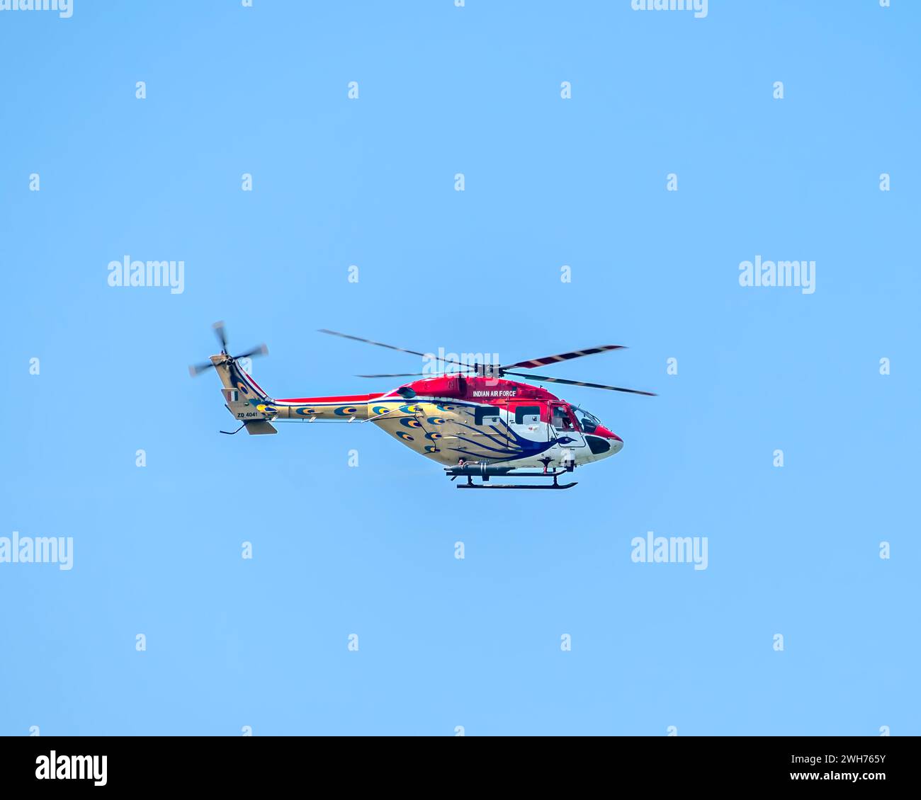 Indian Air Force's Sarang Helicopter DIsplay Team member performing