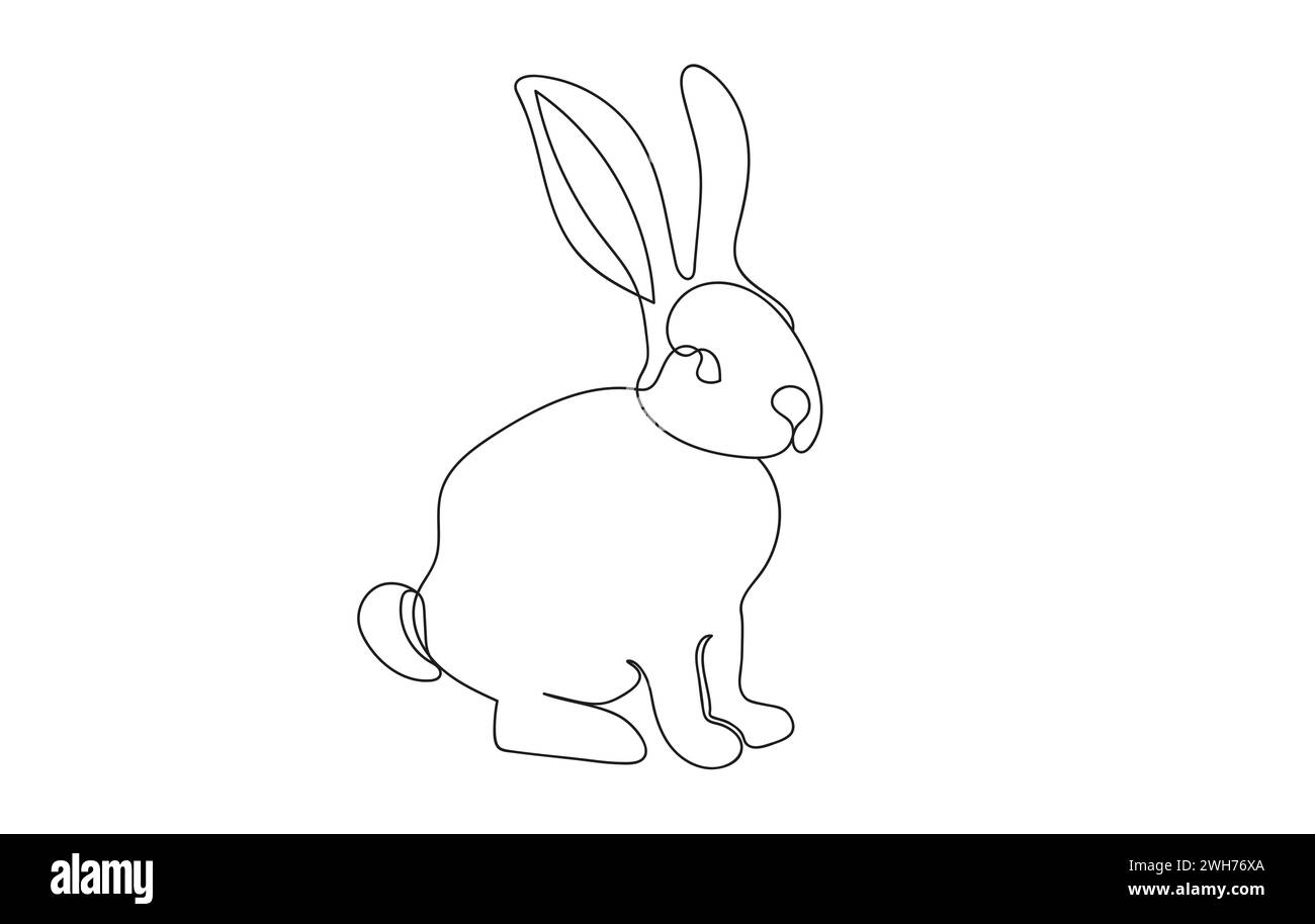 Bunny Rabbit Line Temporary Tattoo - Etsy