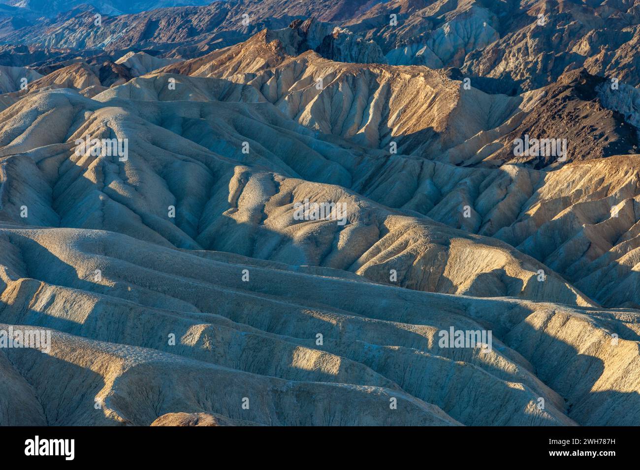 Eroded badlands of the Furnace Creek Formation at Zabriskie Point in