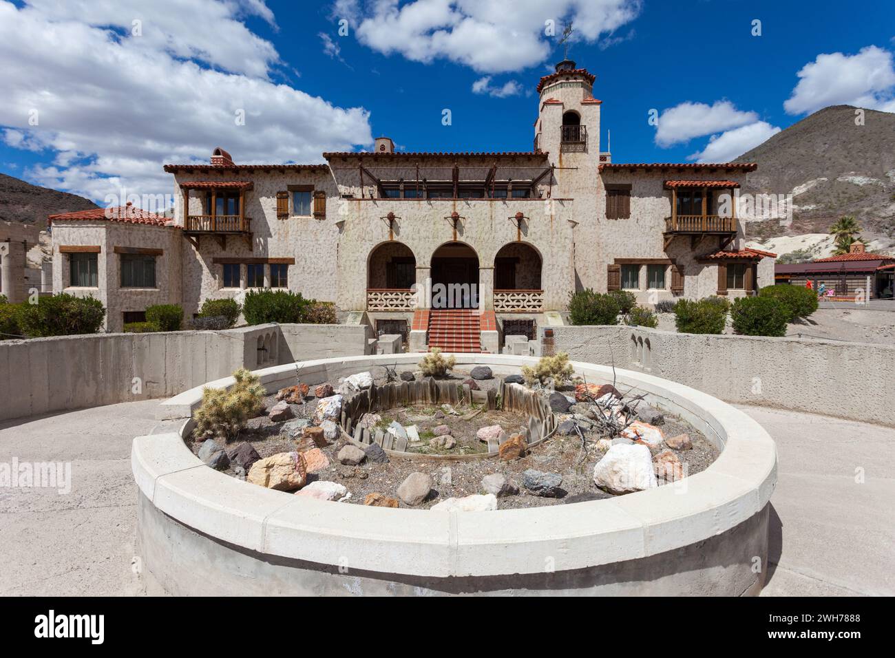 Death Valley Ranch or Scotty's Castle, an historic mansion in Death Valley National Park in the Mojave Desert, California. Stock Photo