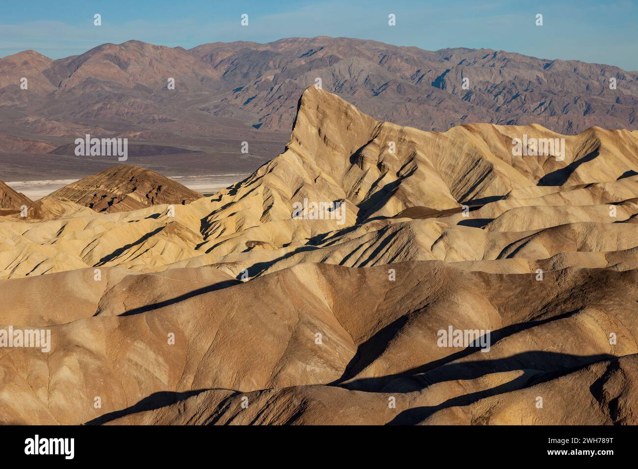 Manly Beacon & eroded badlands of the Furnace Creek Formation at