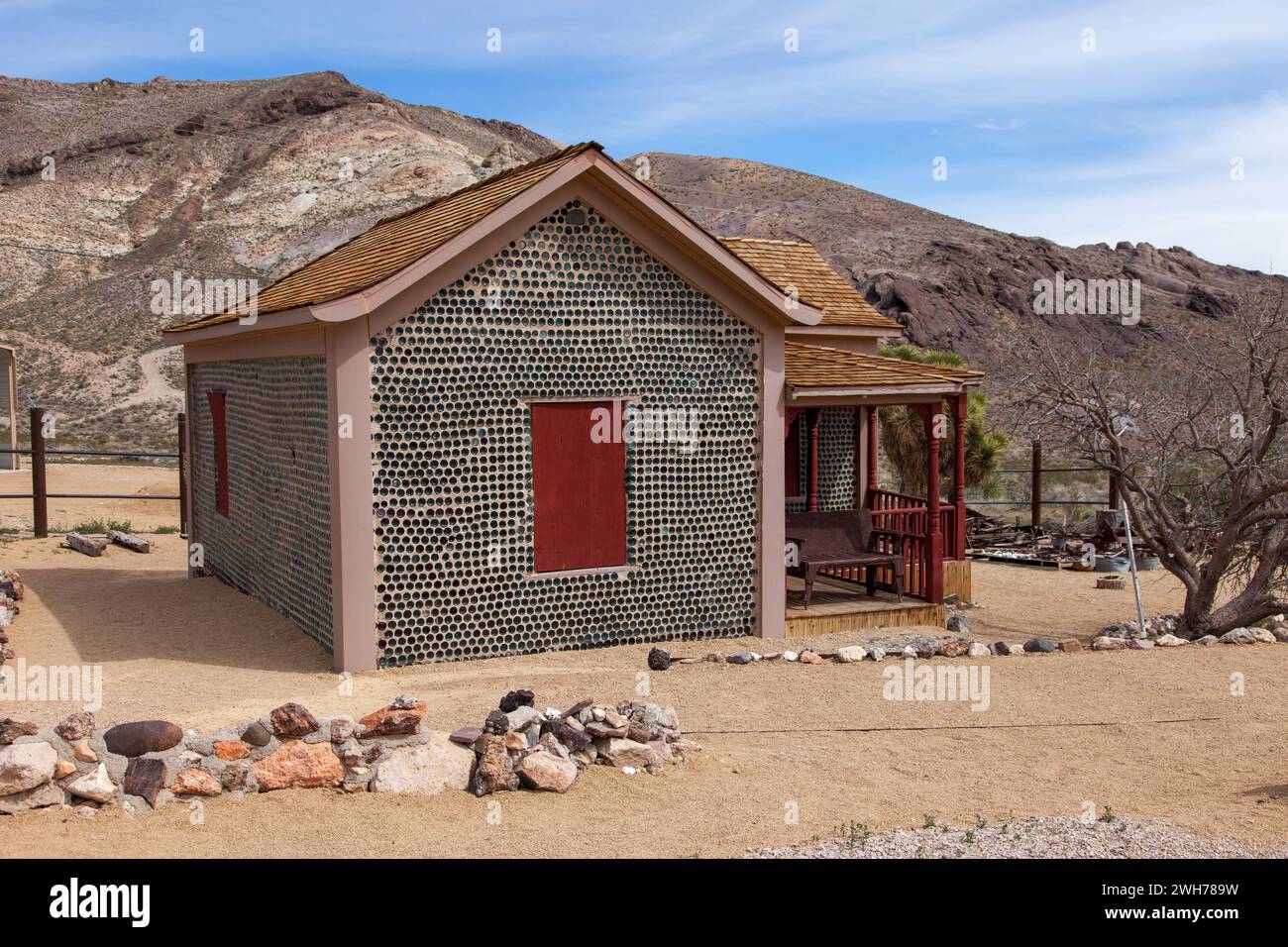 The Bottle House in the ghost town of Rhyolite, Nevada, was built by a