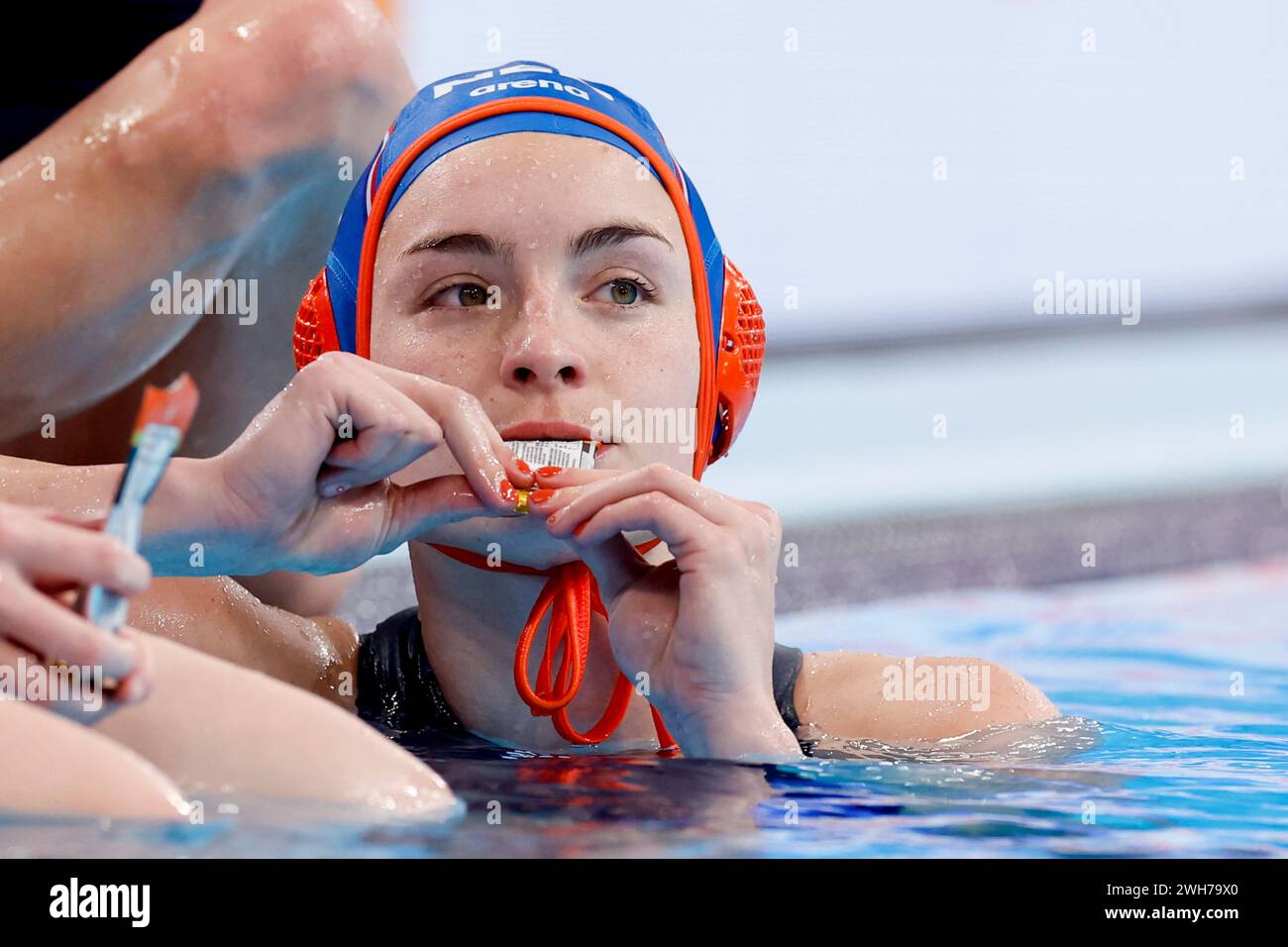 DOHA, QATAR FEBRUARY 8 Lieke Rogge of the Netherlands looks on