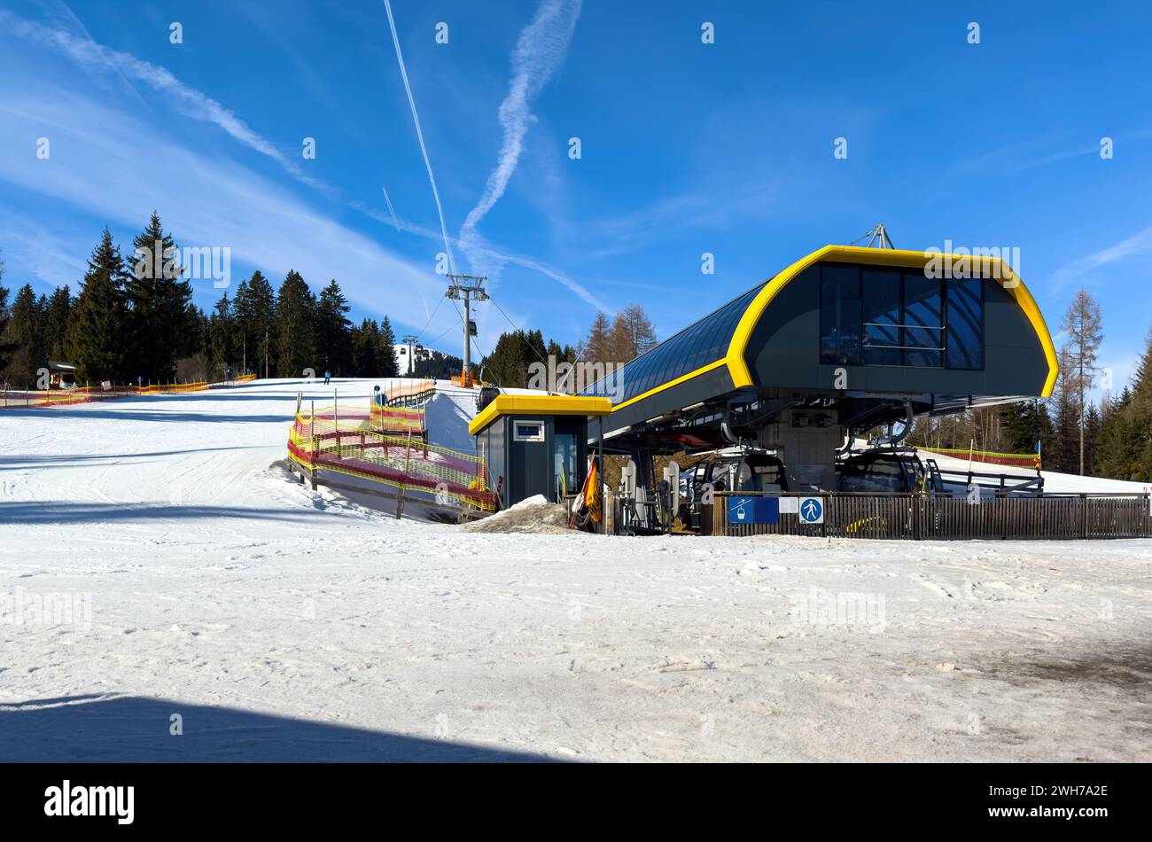 Mountain station Rangger Köpfl in Alpine ski resort Oberperfuss , Tirol, Austria Stock Photo