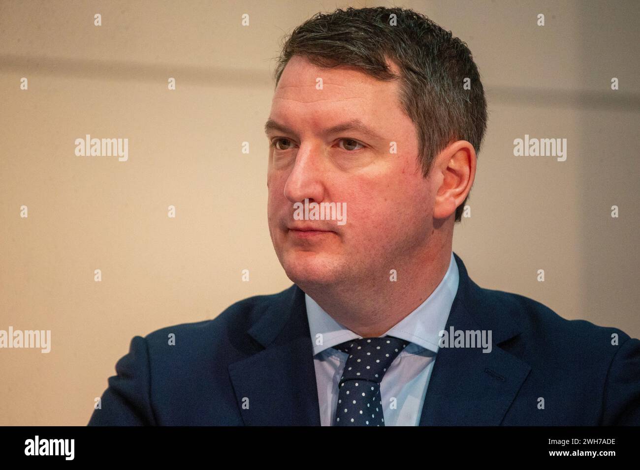 London, England, UK. 8th Feb, 2024. JOHN FINUCANE is seen speaking at
