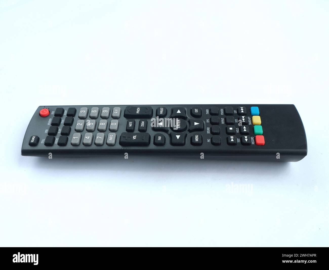Television remote control isolated on white background Stock Photo