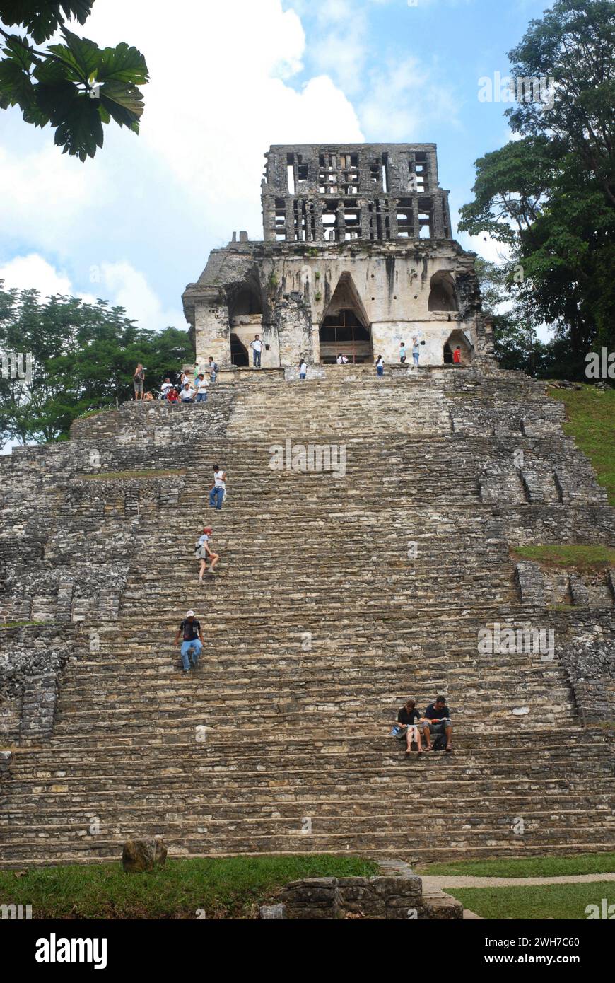 Palenque also anciently known in the Itza language as Lakamha is found in the state of Chiapas, Mexico. Stock Photo