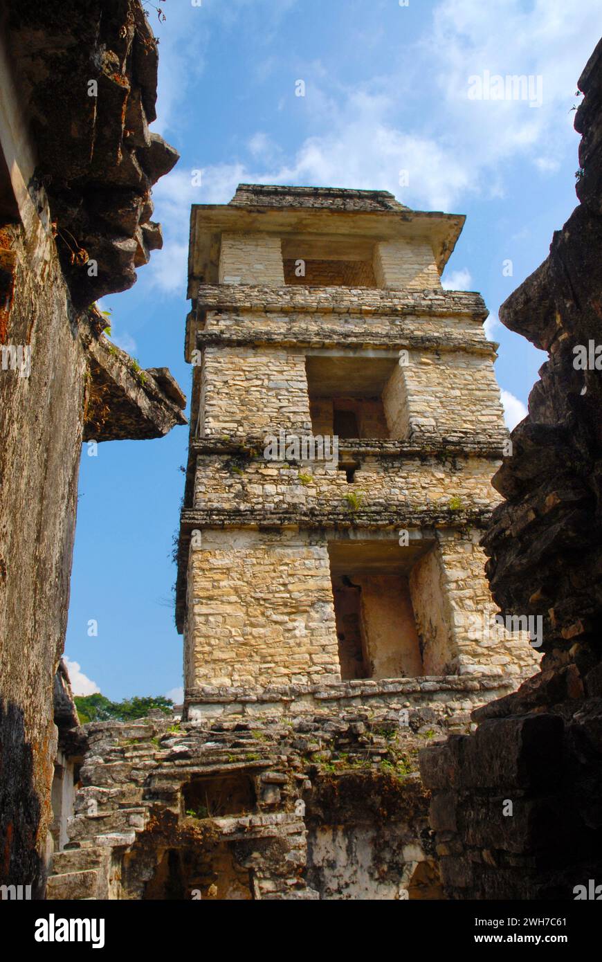 Palenque also anciently known in the Itza language as Lakamha is found in the state of Chiapas, Mexico. Stock Photo