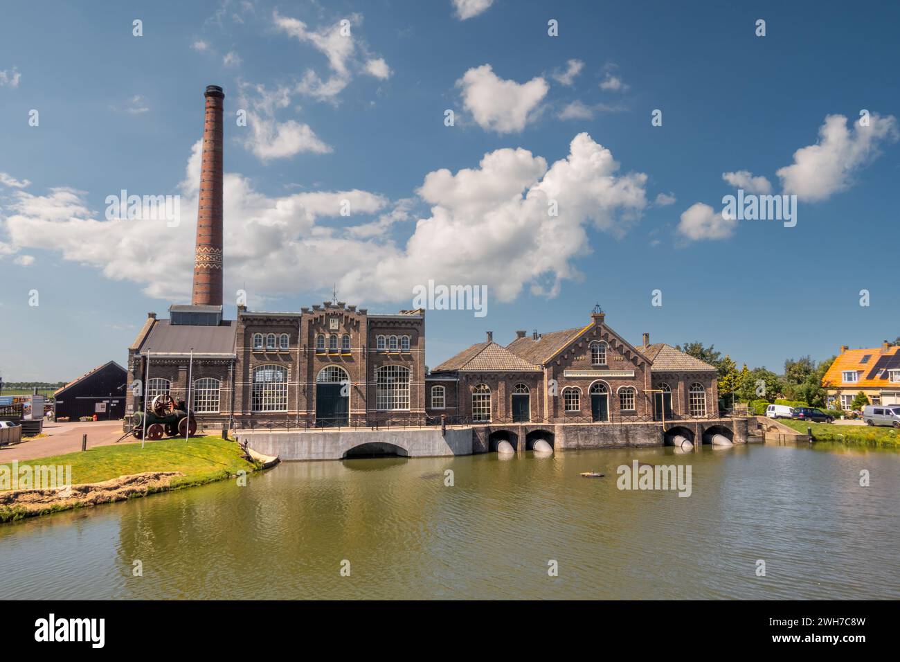 Building of steam pumping station with museum, Medemblik, Noord-Holland, Netherlands Stock Photo