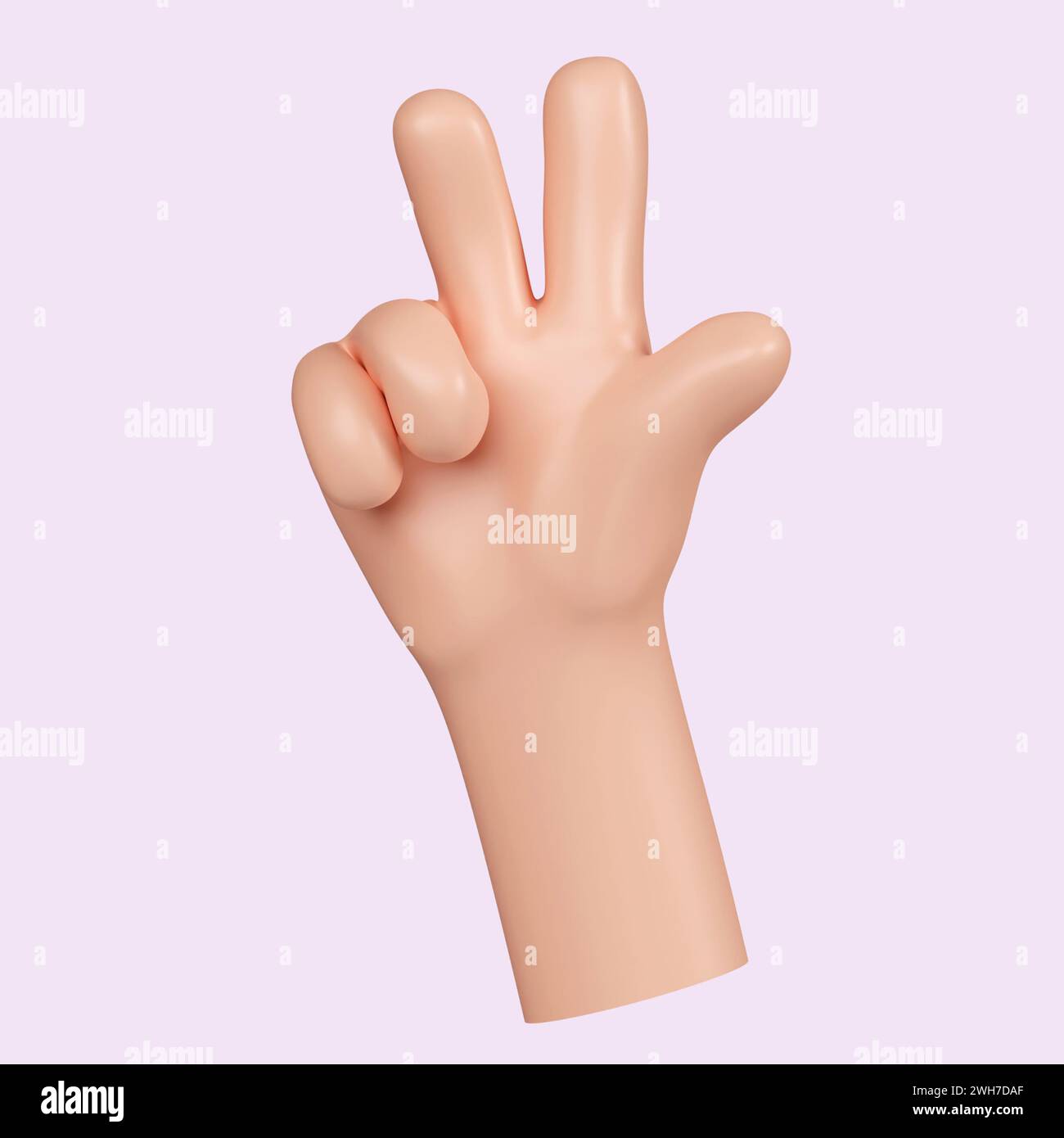 3d Cartoon character hand gesture. Counting on fingers. Hand gesture ...