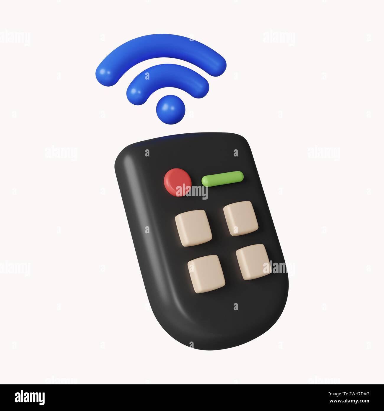 3d Smart remote control system. Internet of things concept with ...