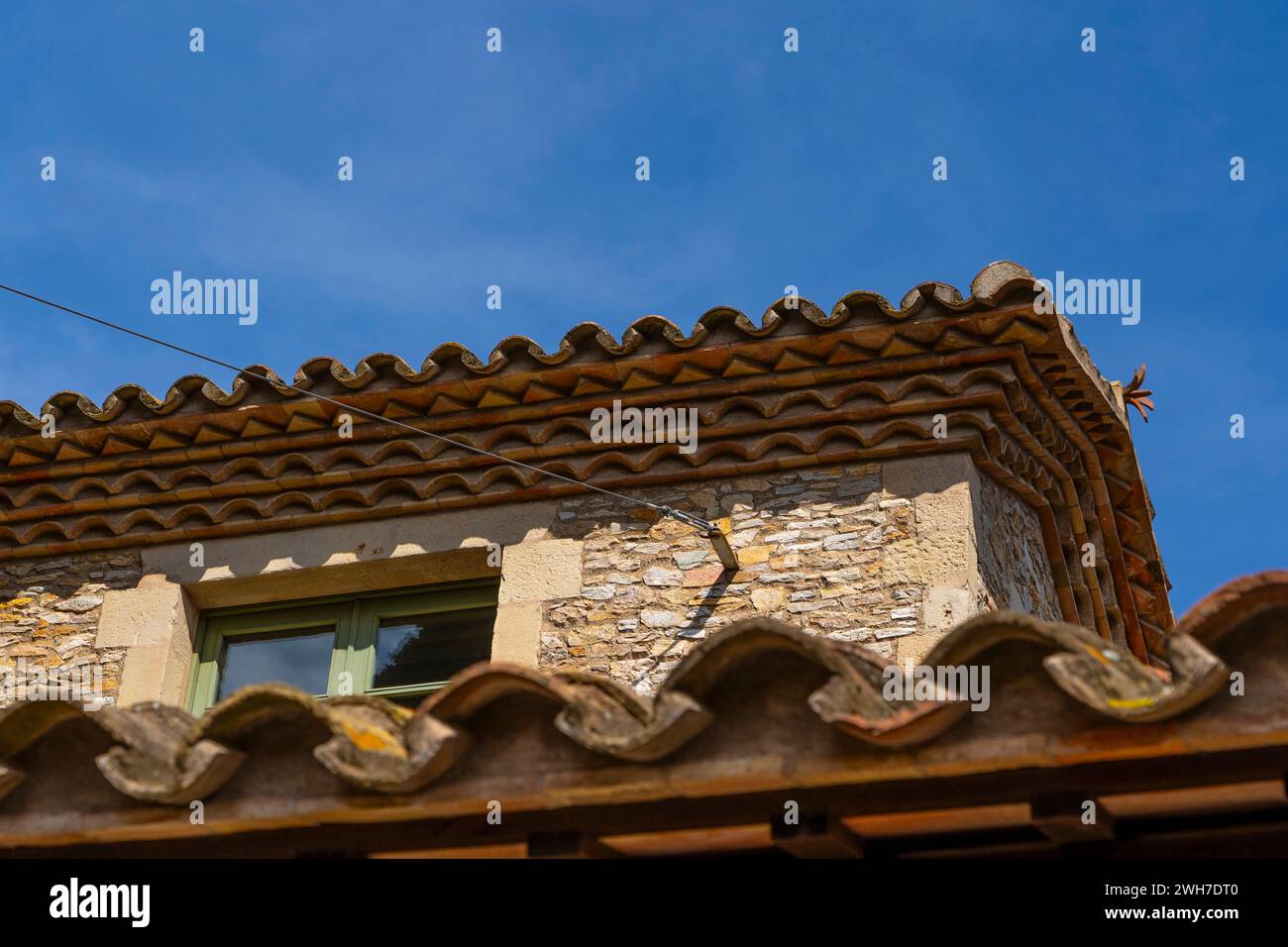Corbeklled, genova roof, Begur, Catalonia, Spain Stock Photo