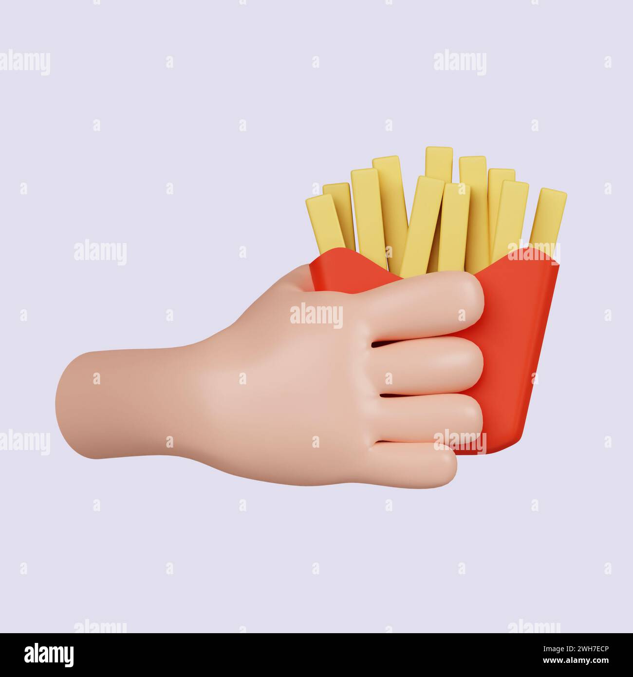 3d hand holding french fries. snack, concept of being hungry. icon ...