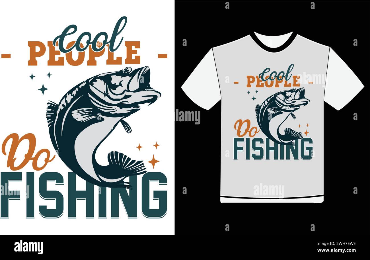 Cool People Do Fishing Stock Vector