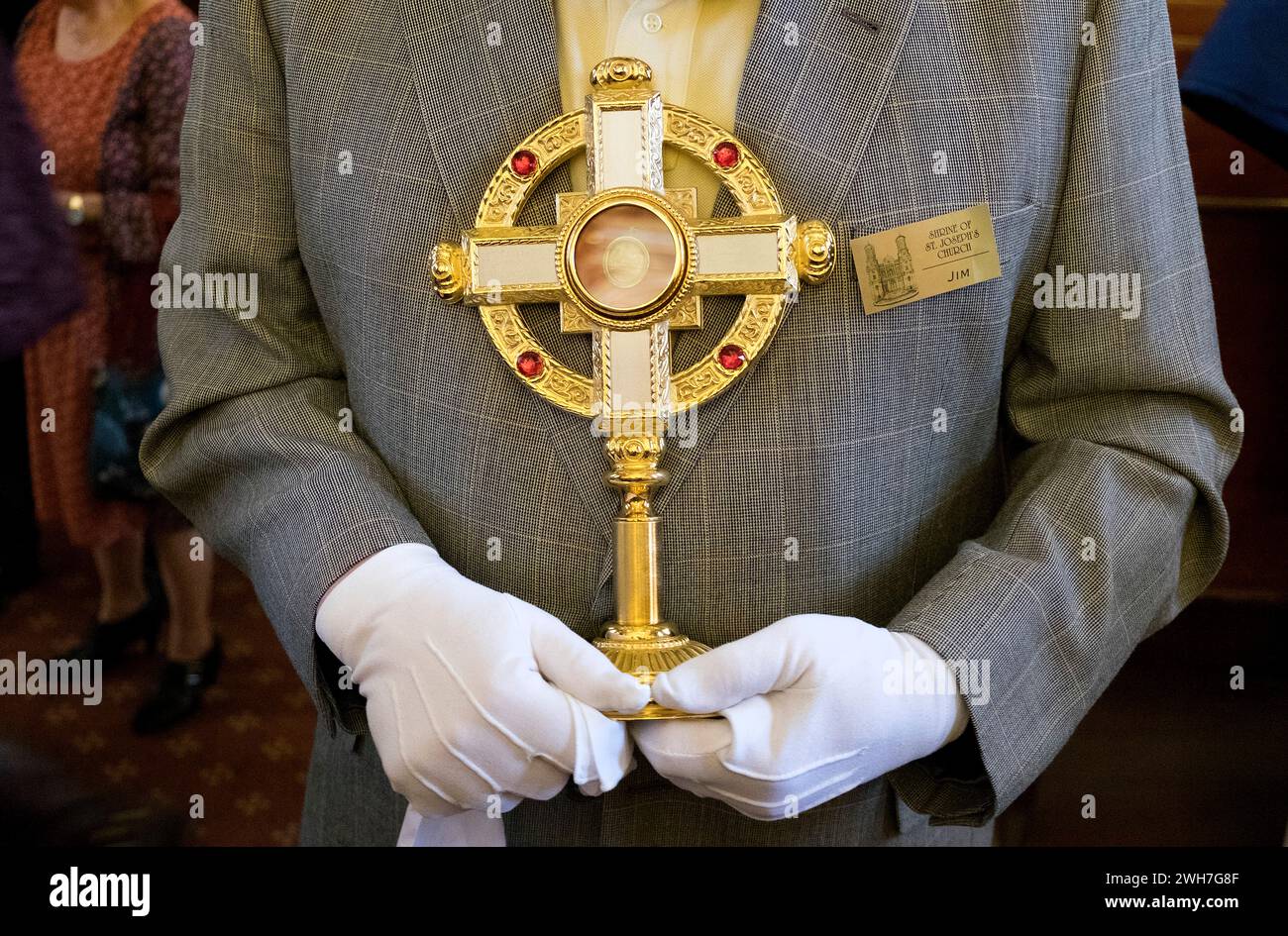 Shrine of St. Joseph hosts descendants of Ignatius Strecker, healed in miracle Stock Photo