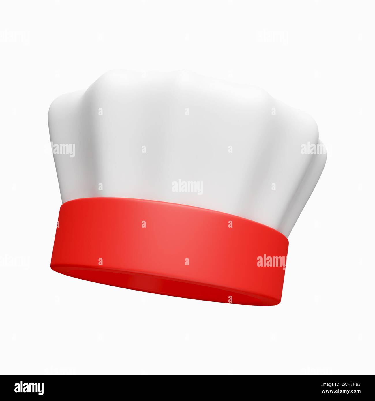 3d chef hat. minimal school icon. isolated on background, icon symbol clipping path. 3d render illustration Stock Photo