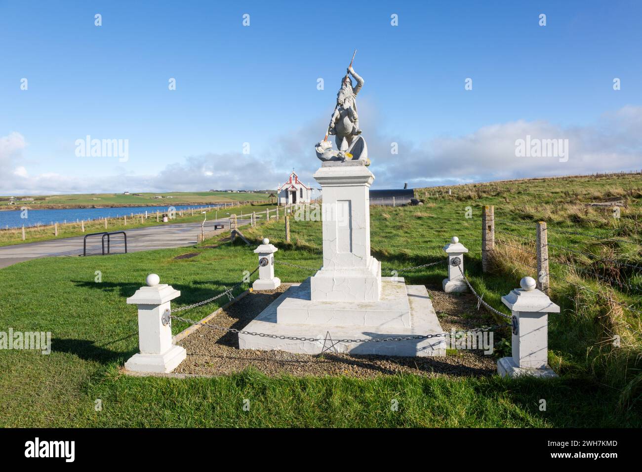 Statue to St George, The Italian Chapel, Orkney, UK Stock Photo