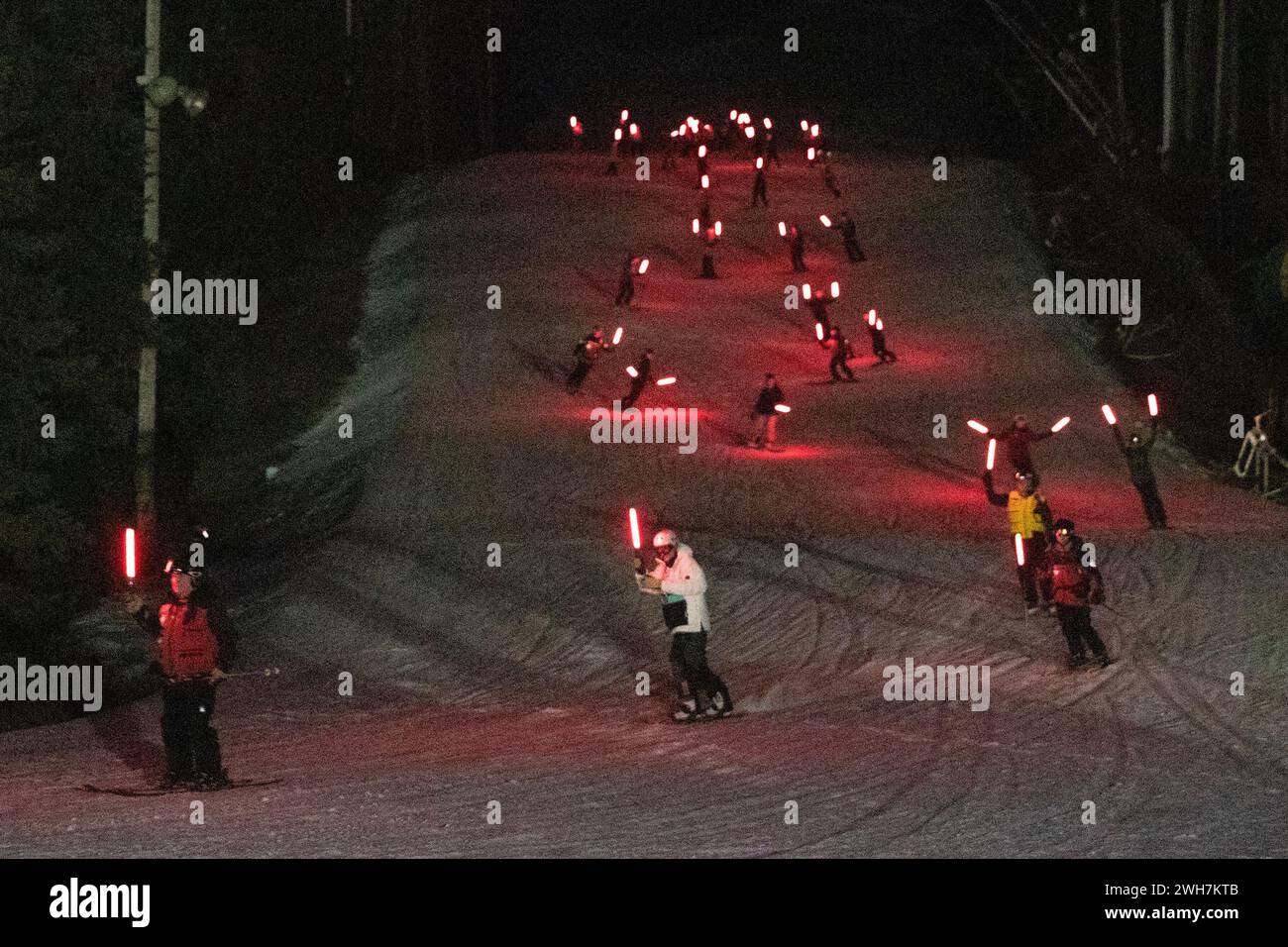 New York, U.S. state of Pennsylvania. 6th Feb, 2024. A torchlight