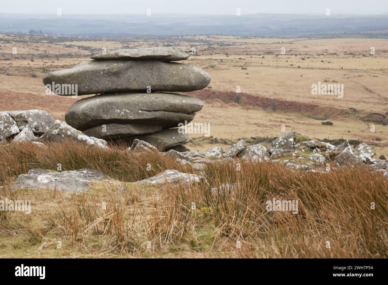 The Cheesewring on Bodmin Moor, Cornwall in the United Kingdom Stock ...