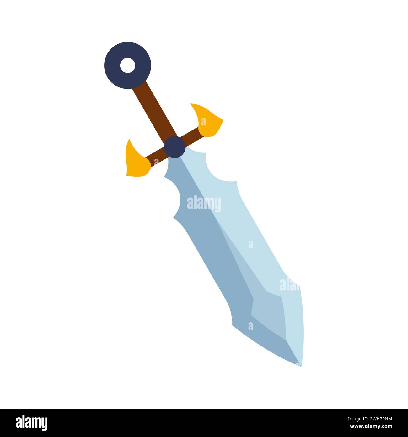 Magical cartoon steel sword, knight weapon or knife blade. Fantasy game ...