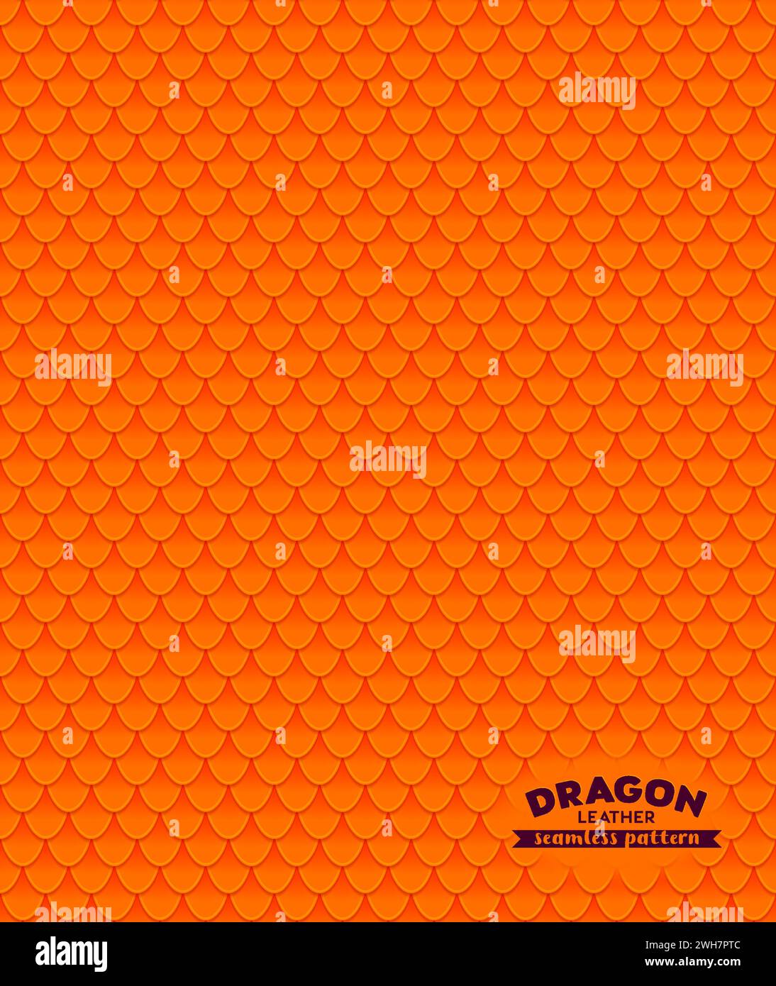 Dragon scale seamless pattern. Orange Seamless texture background Stock