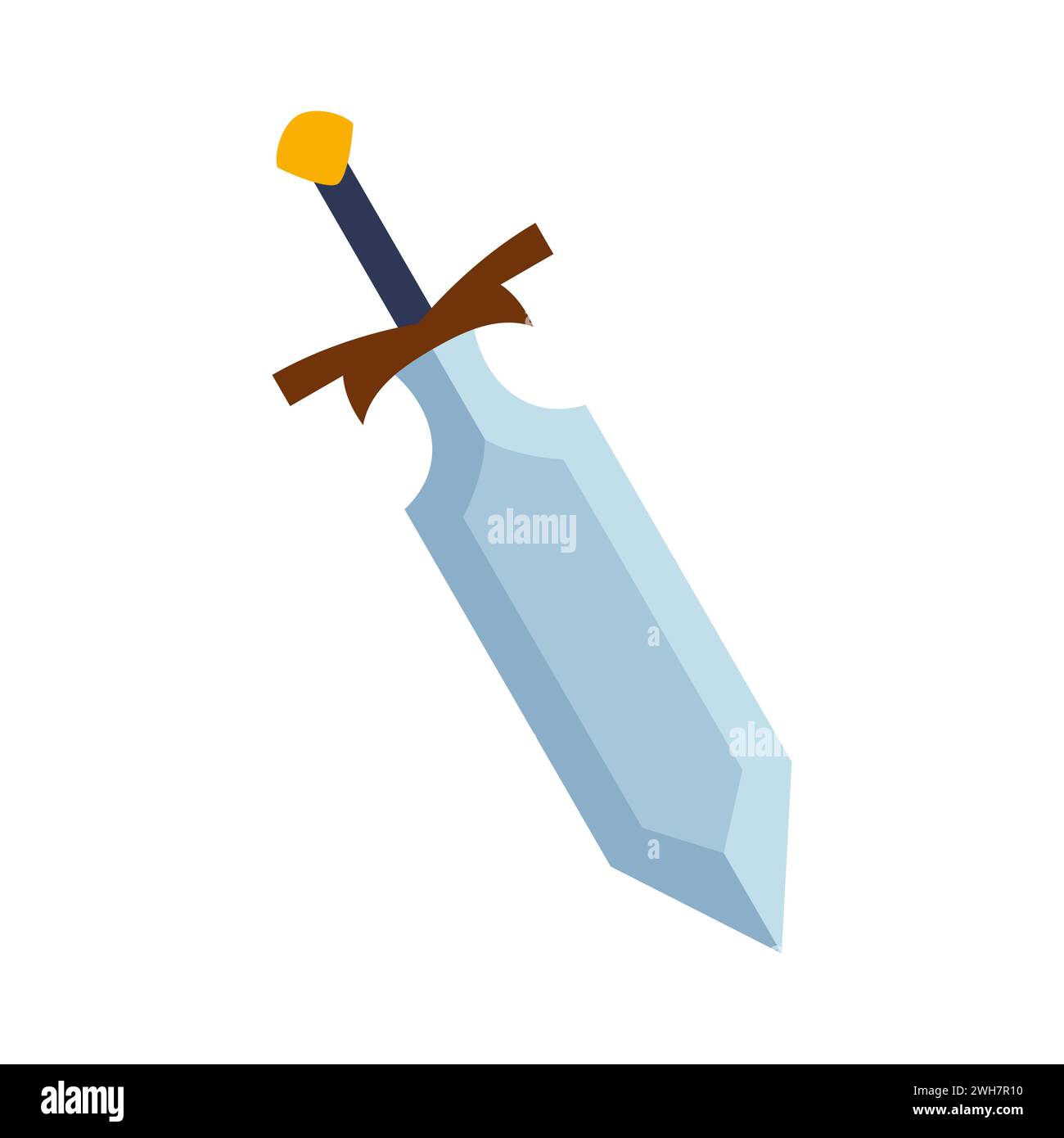 Magical cartoon steel sword, knight weapon or knife blade. Fantasy game ...