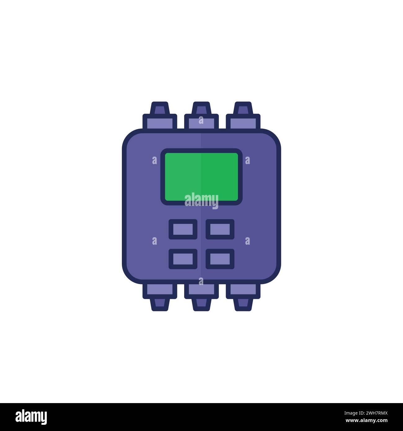 PLC icon, Programmable logic controller outlined Stock Vector