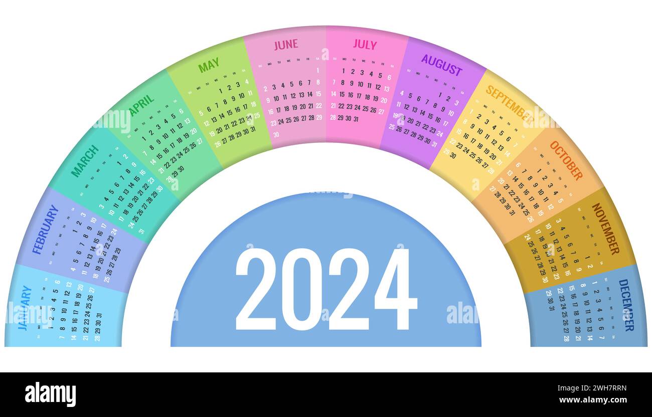 Quarter calendar template for 2024 year. Wall calendar grid in a minimalist style. Week Starts ...