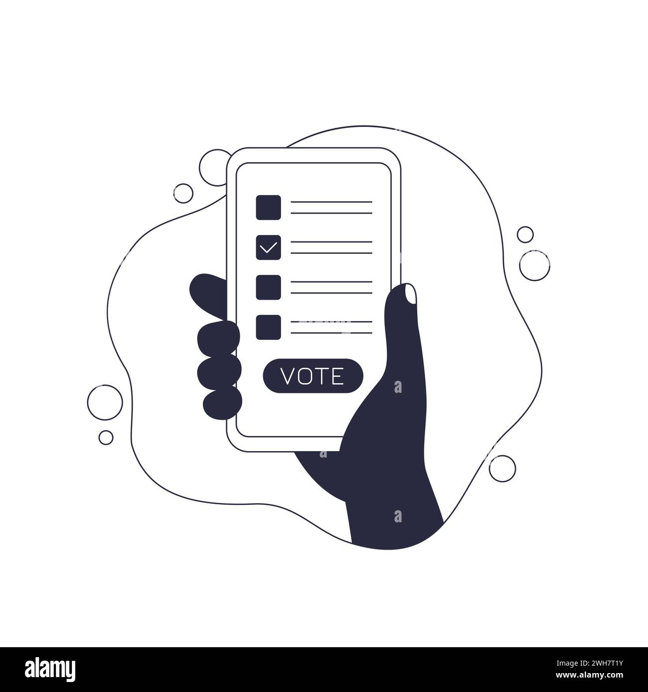 Online voting vector illustration with a phone Stock Vector Image & Art ...