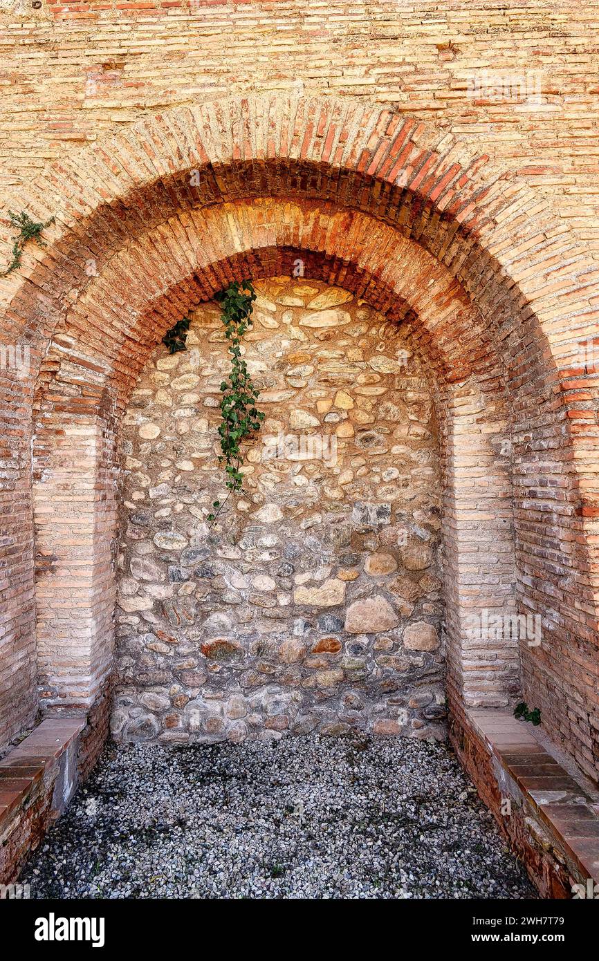 Architecture Alhambra Palace and Fortress Complex, Granada, Spain Stock Photo