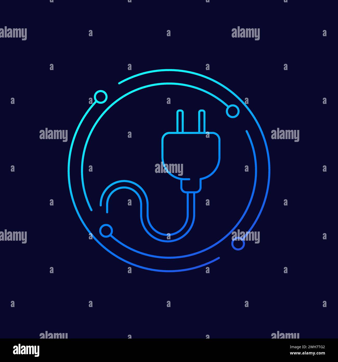 plug for a chinese socket icon, linear design Stock Vector