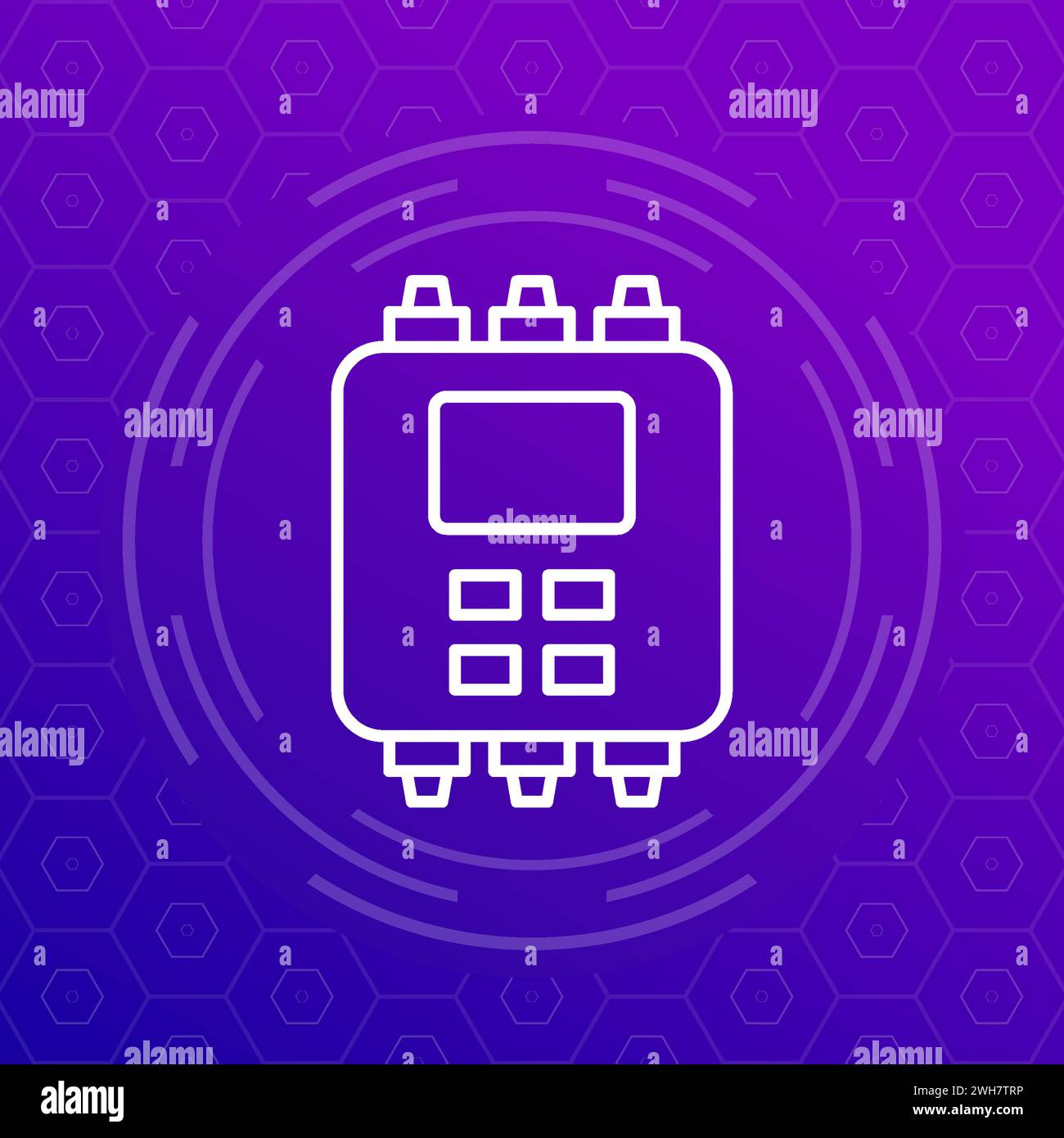 PLC icon Programmable logic controller line vector Stock Vector