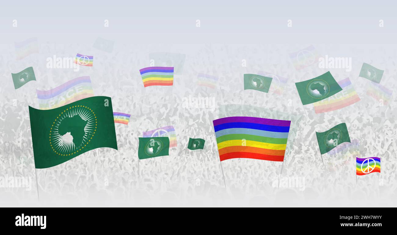 People waving african flags hi-res stock photography and images - Alamy